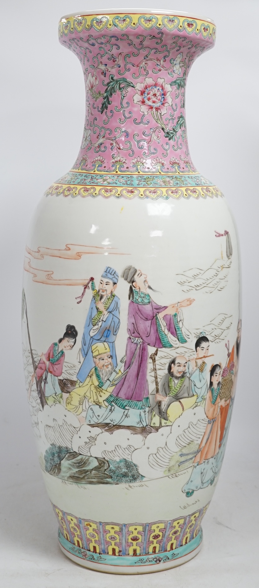 A large Chinese famille rose vase, 60cm. Condition - good